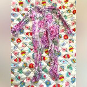 Bums and Roses hydrangea bamboo zippy baby pajama 3-6 months